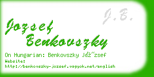 jozsef benkovszky business card